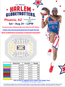 Harlem Globe Trotters Coming to Phoenix - Flyer
